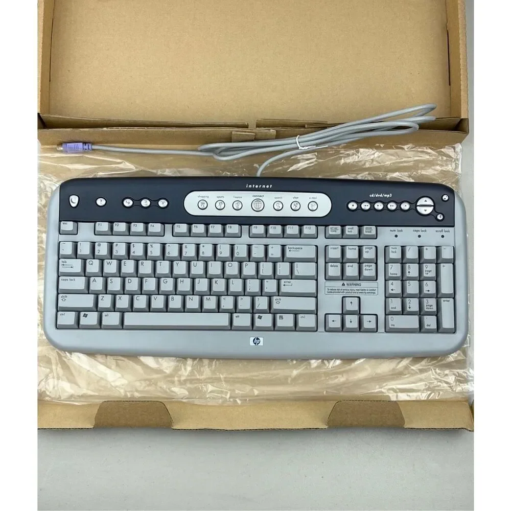 NOS New Old Stock HP Model 5181 Wired Multimedia Computer Keyboard Open Box